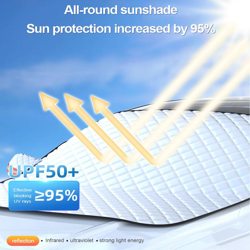 SEAMETAL 5 Magnets Car Snow Cover Frost Protection Windshield Cover Universal for Suv Sedan