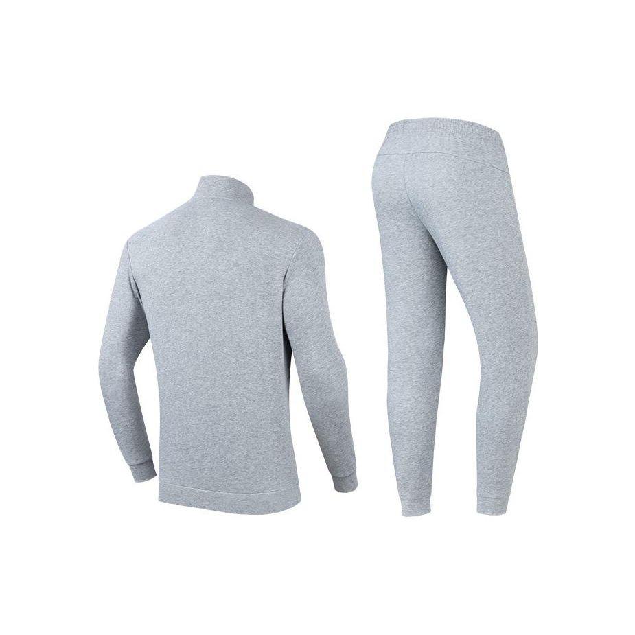 Anta Plain Logo Zip Jacket And Long Pants Casual Sports Suit Men Suit Gray 952357201-1