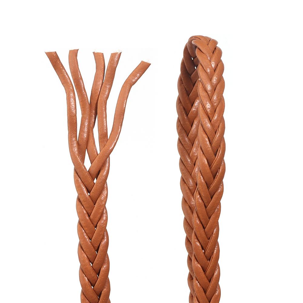 5m/lot 8mm Braided Genuine Leather Cords Colored Flat Leather Rope For Handmade Bracelet Making Finding DIY Necklace Accessories