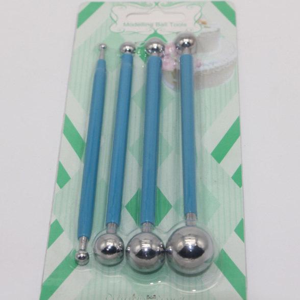 4-Piece Stainless Steel Maru Stick Set for Cake Decorating & Clay Carving