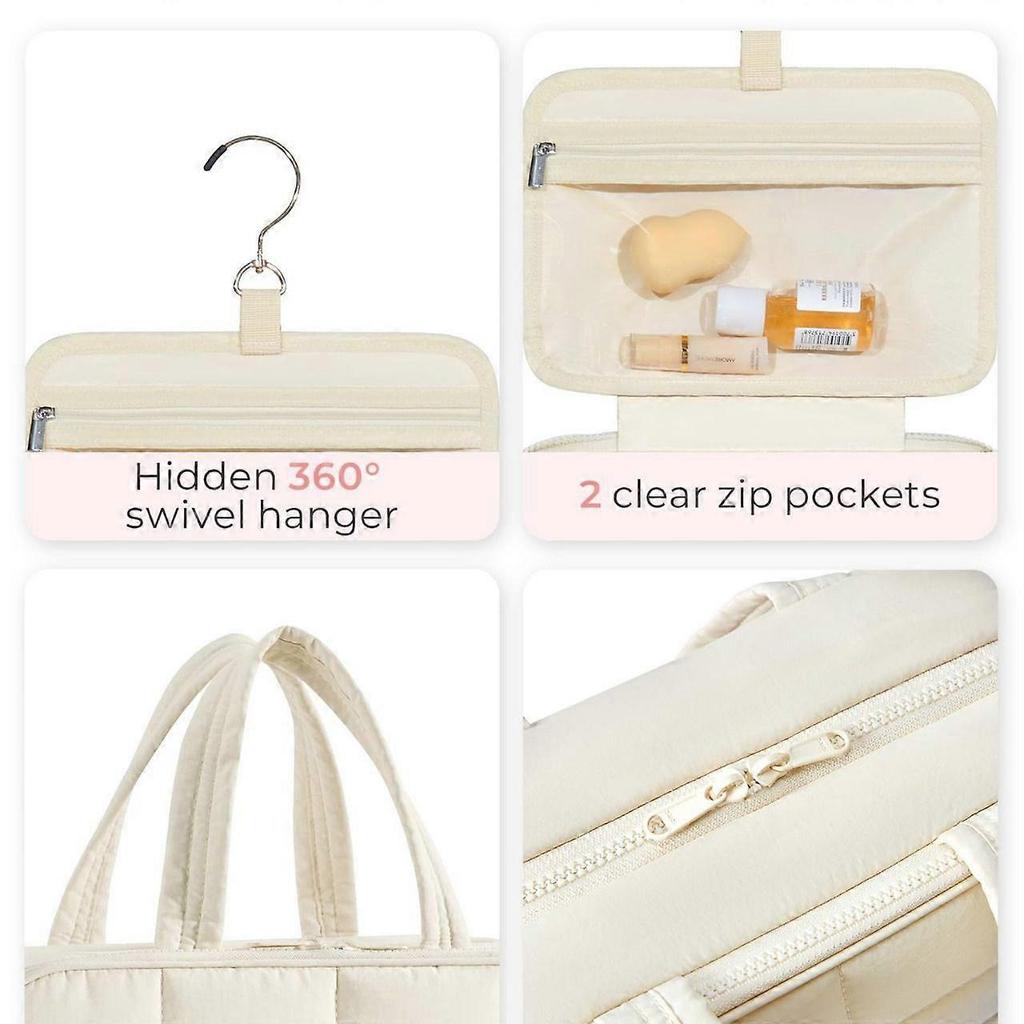 Travel Toiletry Bag with Jewelry Organizer, Hanging Travel Bag for Toiletries, Puffy Makeup Cosmetic Bag Organizer, Carry-on Travel Accessori