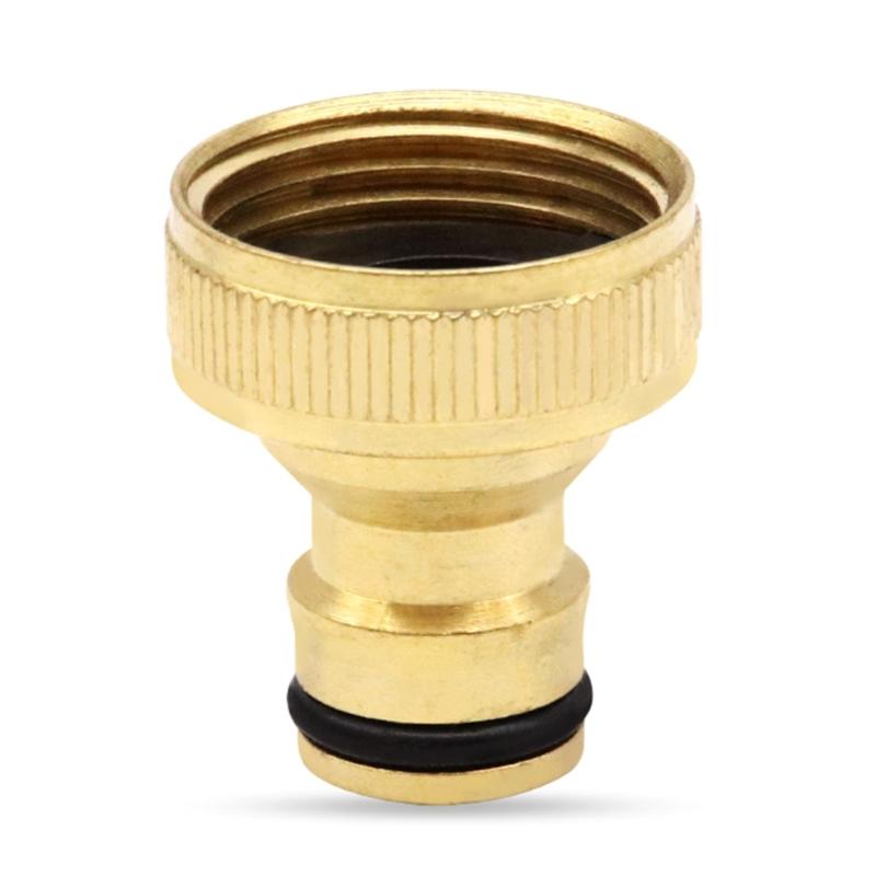 3/4" Brass Quick Connector 4pcs/set Garden Tap Adapter Thread Nipple for Garden Yard Car Washing Accessory