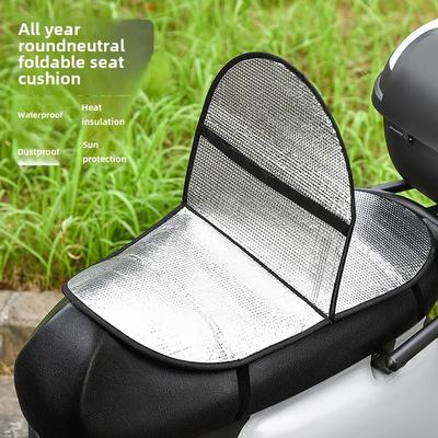 Foldable Electric Motorcycle Seat Cushion Waterproof Sun Protection Heat Insulation Thickened Battery Car Seat Seasons