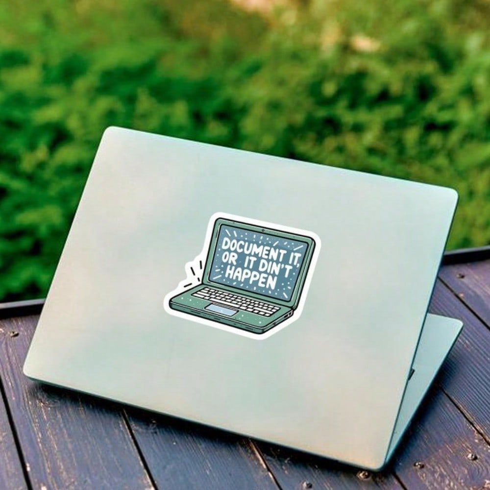 3-Inch "Document It or It Didn't Happen" Vinyl Decal Sticker - Weather-Resistant Adhesive for Laptops, Cars, Motorcycles, Water Bottles