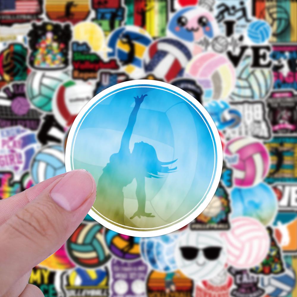 100 Cross-border Volleyball Graffiti Stickers for Phones, Skateboards & Luggage - Waterproof & Decorative