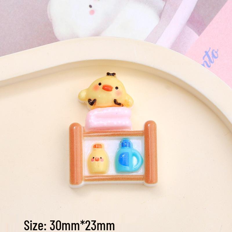 Cute Chicken Cartoon Resin Accessories: Phone Case, Hair Clip, Jewelry DIY Kit