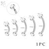 14G Stainless Steel Opal Curved Barbell Eyebrow Ring Cartilage Earring Crystal Labret Piercing Jewelry 6/8/10/12/14mm