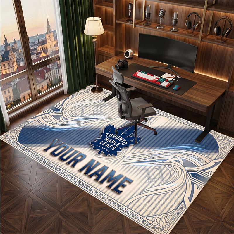Tappeto in Cristallo Vellutato Personalizzato Toronto Maple Leafs, Tappeto Morbido Antiscivolo con Testo Nome Personalizzato per Soggiorno Camera da Letto