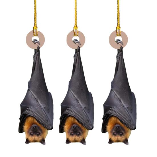 Bat Christmas Ornament Gothic Hanging Bat Tree Decoration Realistic Upside-Down Bat Christmas Tree Ornament for Holiday Home Decor