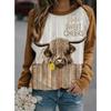 Plant Floral Cow 3D Print Sweatshirts Women's Raglan Long Sleeves Hoodies Casual Y2k Pullovers Harajuku Tops Female Clothing