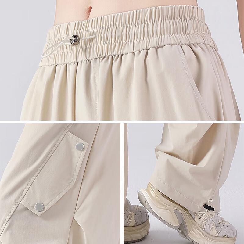 izzue Women's High-Waist Loose Wide-Leg Cargo Pants