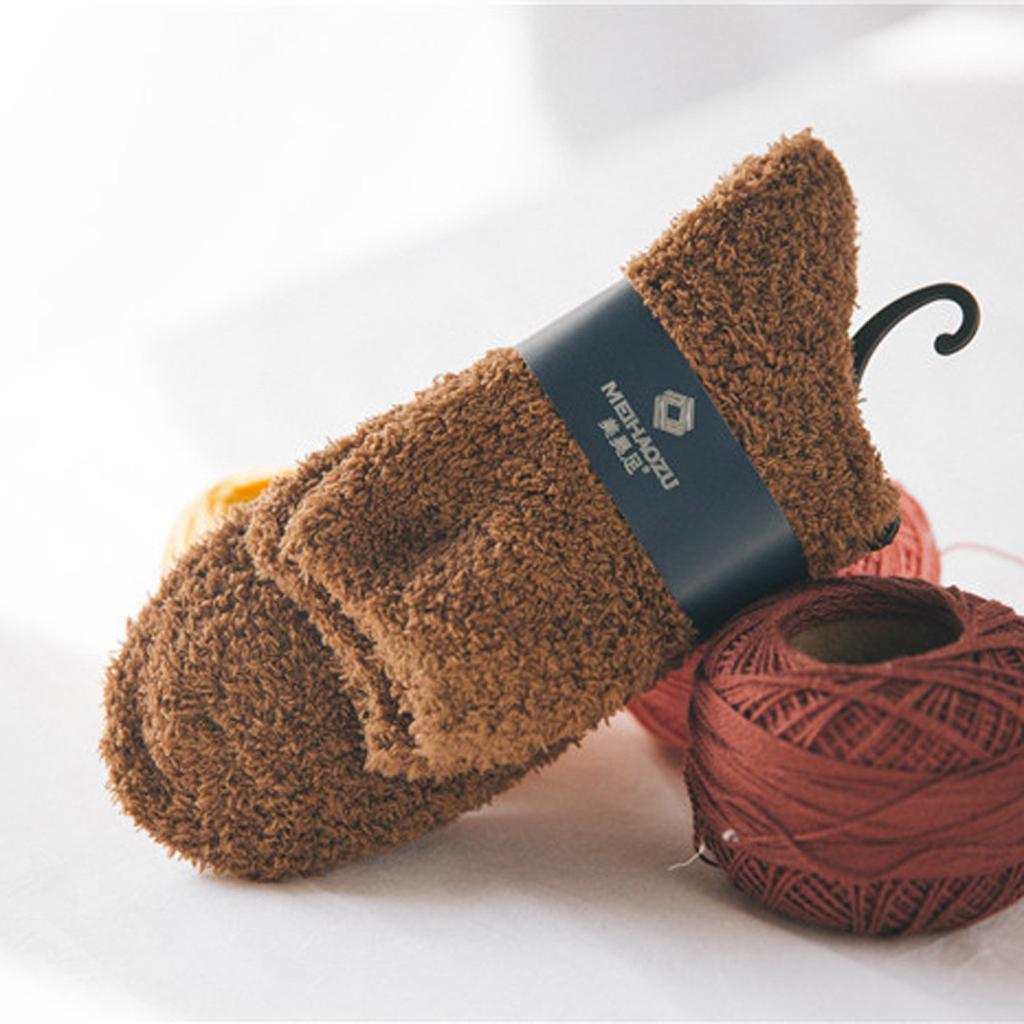 Home Men Boy Soft Bed Floor Socks  Warm Winter  Color