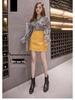 Korean-Style PU Leather A-Line Mini Skirt, Multicolor, Spring/Autumn Collection.