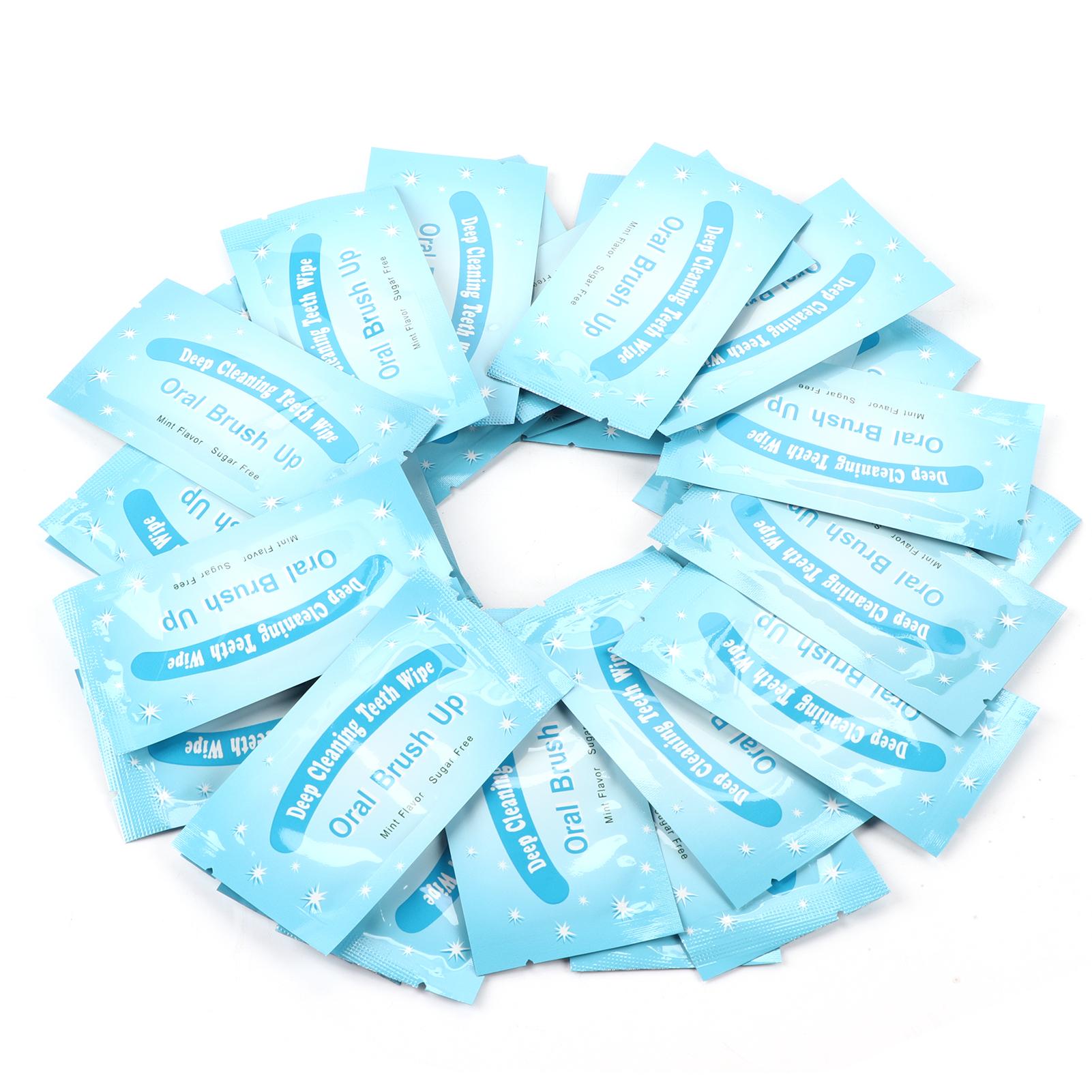 Cosyhome 50Pcs Wipes Dental Clean Teeth Wipe Cloth Tooth Cleansing Tool For Oral Deep Cleaning