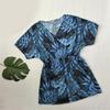 Summer V Neck Floral Cover Up Dress Quick Drying Polyester Spandex Fabric Swimwear Casual Pool Outfit