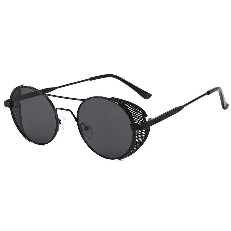 Superhot Eyewear 12061 Steampunk 2020 Vintage Retro Round Metal Sunglasses
