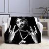 Hip-hop 2PAC Printed Blanket Picnic Blanket Warm Blankets Outdoor Blanket Home Bed Linings Blankets for Beds Birthday Gift