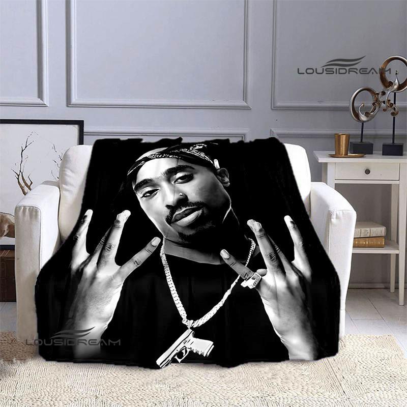 Hip-hop 2PAC Printed Blanket Picnic Blanket Warm Blankets Outdoor Blanket Home Bed Linings Blankets for Beds Birthday Gift