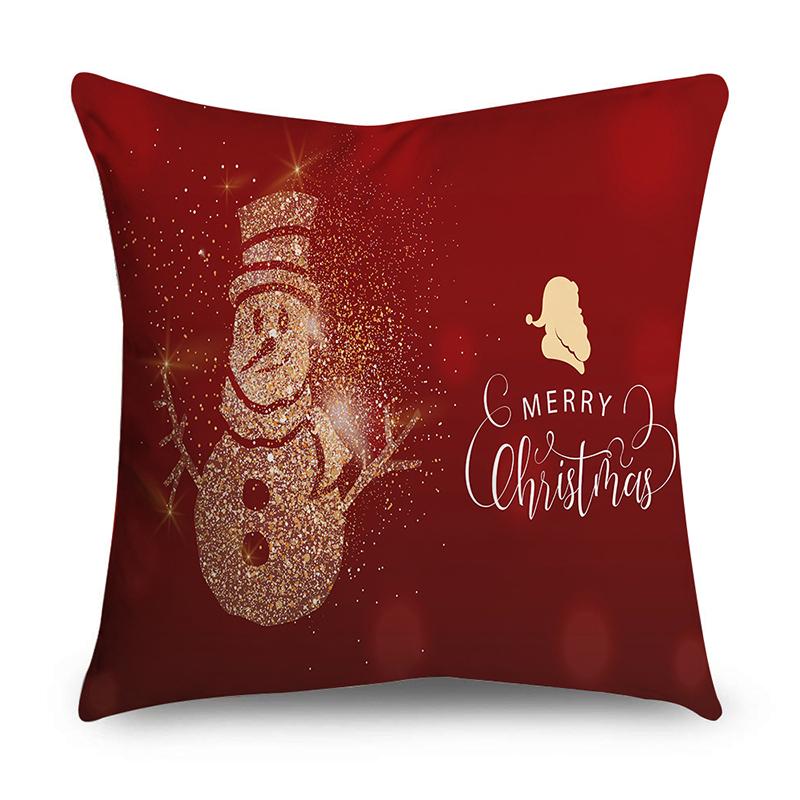 Christmas Decorative Polyester Cushion Cover For Home Tree Gifts Printed Pillow Cover Pillow Case Home Decor Xmas Decoration