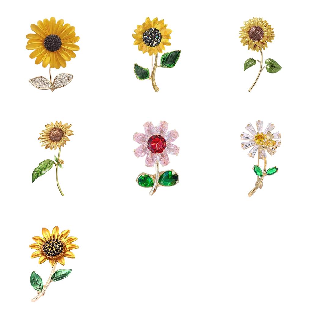 Versatile Sunflower Alloy Pin Multipurpose Decoration For Clothing Handbags Special Occasions Sturdy Wear