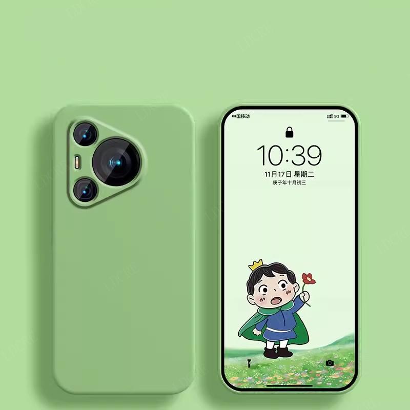 For Huawei Pura 70 Case Cover For Huawei Pura 70 Capas Liquid Silicone Original Shockproof TPU Soft Case Huawei Pura 70 Fundas