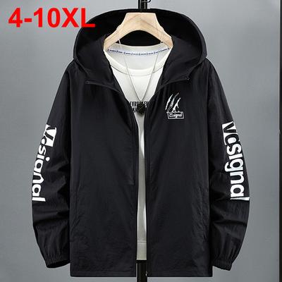 10XL 9XL Plus Size Summer Jackets Men Sun Protection Skin Coats Ultra-Light Hooded Jackets Windbreaker Man Big Size 8XL Jackets