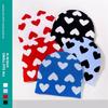Winter Teen Beanies Hat Elastic Windproof Heart Pattern Hat Ear Protector Hat Adult Winter Cycling Skiing Accessories