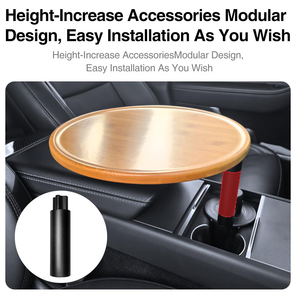 Car Laptop Desk Floating Car Table Board 360° Rotatable Cup Holder Desk For Tesla Model Food Drink Travel Office Tray Stable