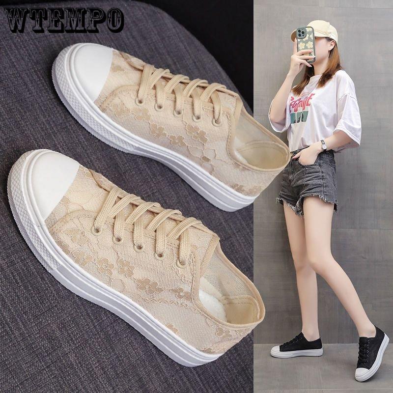 Breathable Ladies Canvas Shoes Fashionable Paired Fisherman Shoes Lace Mesh Shoes Niche Design Lightweight Board Shoes Paired Ins Style Flat Shoes