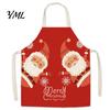 Festive Snowman Cooking Accessory Christmas Apron, Santa Claus/Elk/Gingerbread Man/Snowman Print Bib, Waterproof Non-woven Fabric Party Decoration