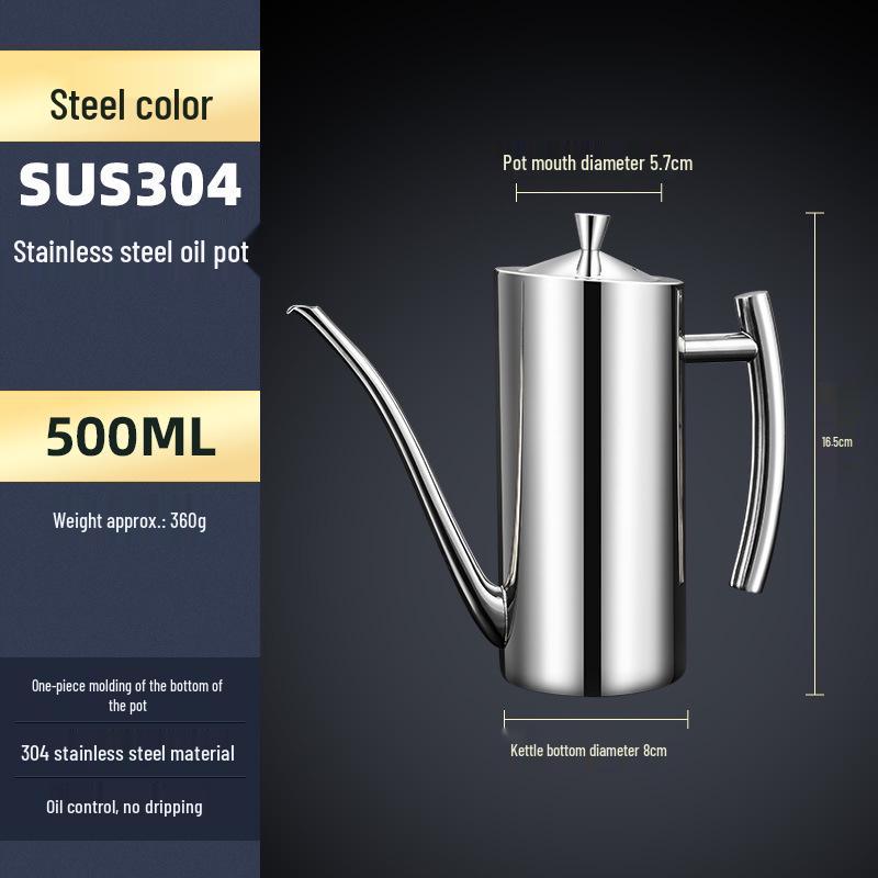 European Style Leak-Proof Stainless Steel Oil Pot (Upgrade Version, 500ML/700ML)