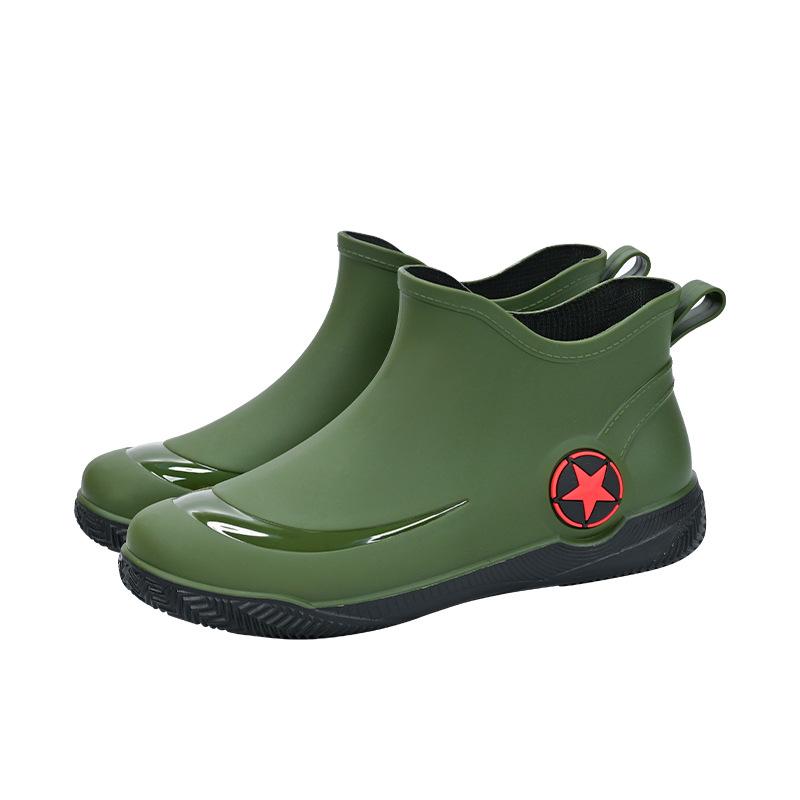 

Модные короткие мужские дождевые туфли низкие нескользящие водонепроницаемые туфли повседневные дождевые сапоги с низким подъемом популярные водные туфли на плоской подошве резиновые туфли 44 армия зеленый