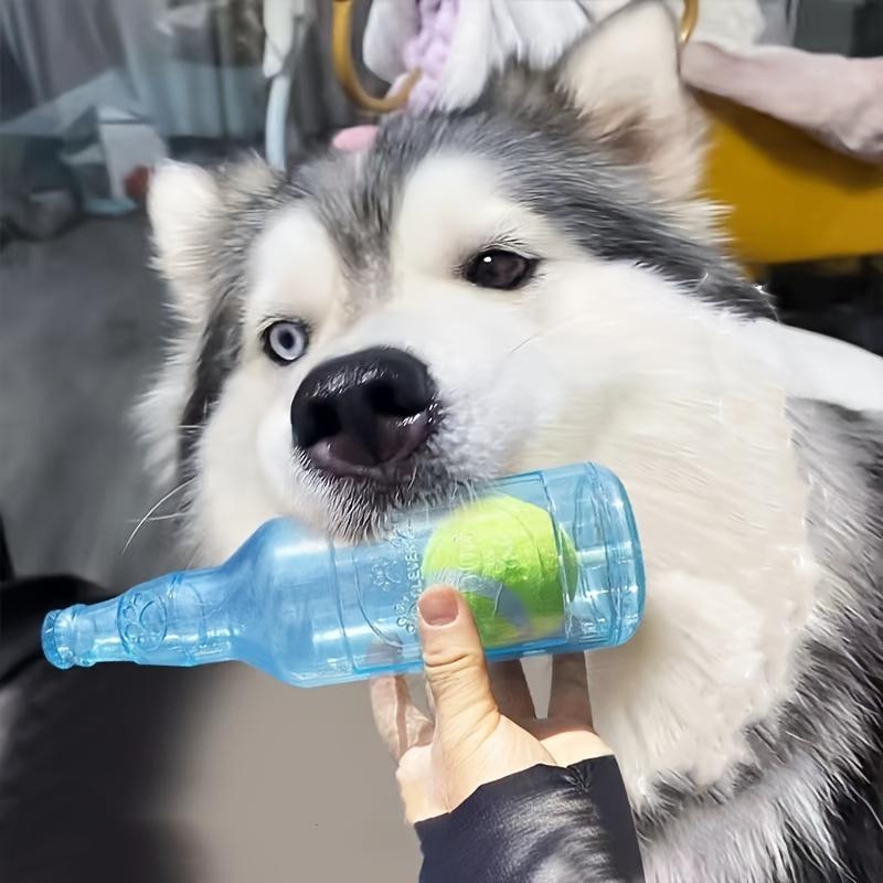 Squeaky Chew-Resistant Floating Dog Toy Durable TPR Rubber Ball Bottle Shape Interactive Mental Stimulation Teething Puppy Toy For Large Small Dogs