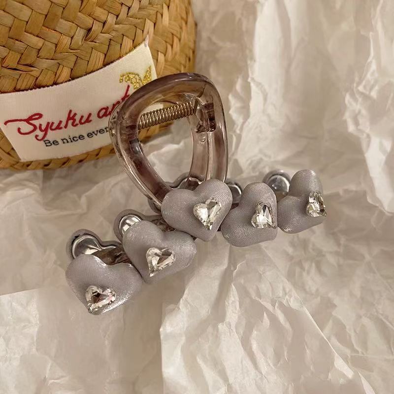 2025 New Korean Jelly Color Flower Heart Hair Claws Sweet Rhinestone Hair Clips Irregular Shark Hairpins Hair Accessories Headwear
