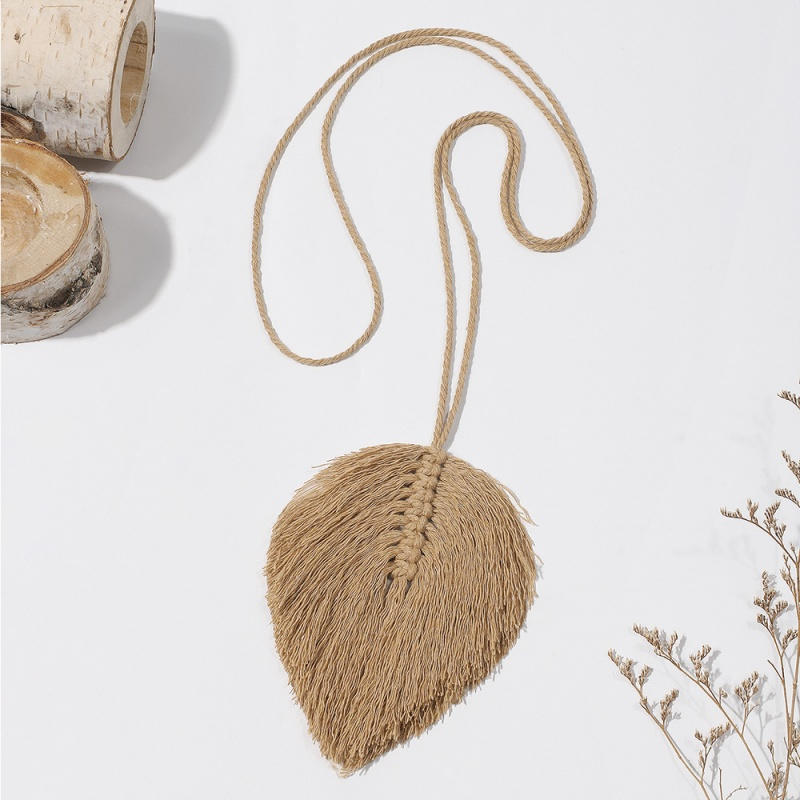 Leaf Macrame Curtain Tie Backs Hand-Woven Cotton Tassel Curtain Straps Tie Decorative Accessories for Living Room Boho Decor