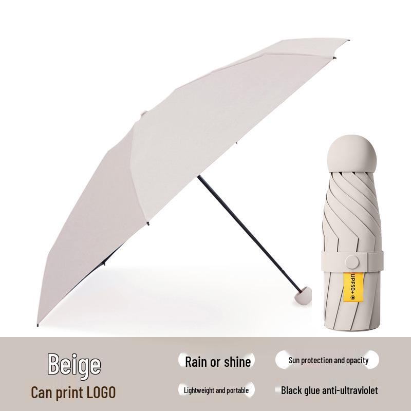 Custom Compact Dual-Use Anti-UV Umbrella, Mini Parasol for Sun and Rain