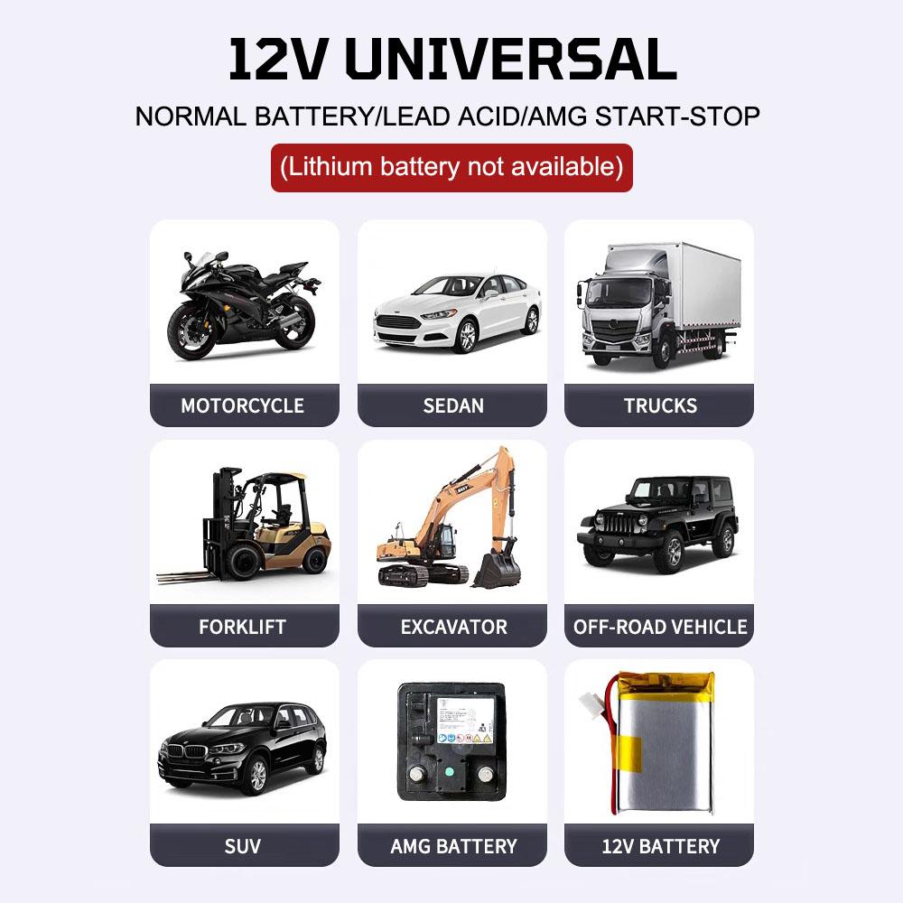 EU/US Plug Battery Maintenance Digital LCD Display 12V 6A Universal Start-Stop Car Battery Charger Multiple Protection