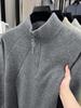 2025 Youth Fashion Zipper Collar Sweater - Casual Jacquard Warm Knitwear for Men