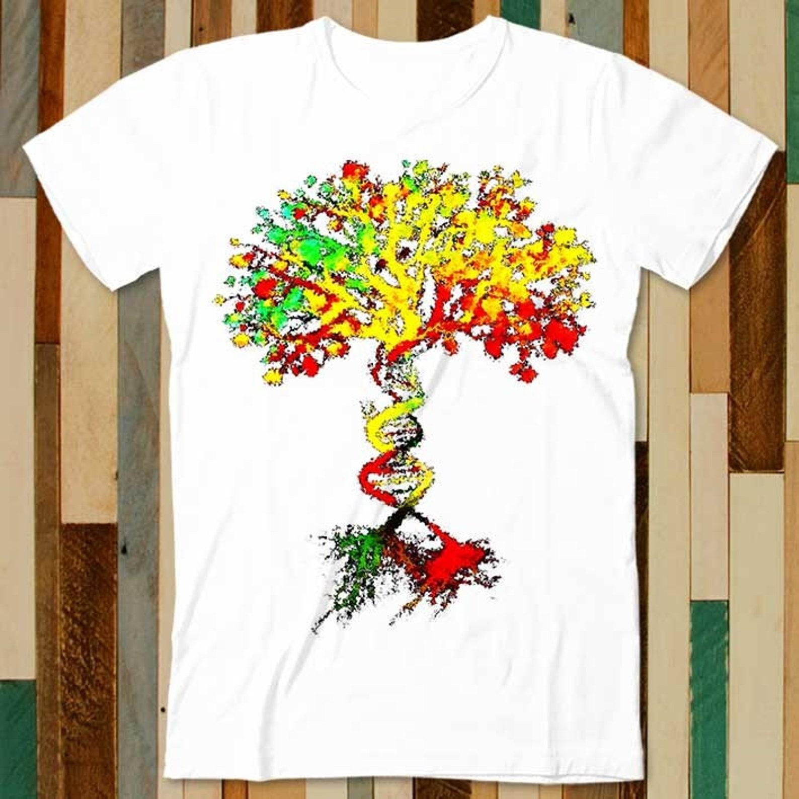 Glitch Tree of Life Nature Planet Universe Earth T Shirt Adult Unisex Men Women Retro Design Tee Vintage Top A4840 2XL