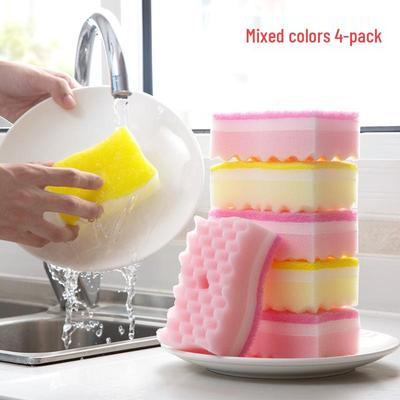 Double-Layer Wave Dishwashing Sponge and Cloth Set