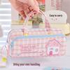 Charming Double-Layer Lucky Embroidery Pencil Case with Large Capacity, Portable Design, and Stylish Dopamine-Inspired Look