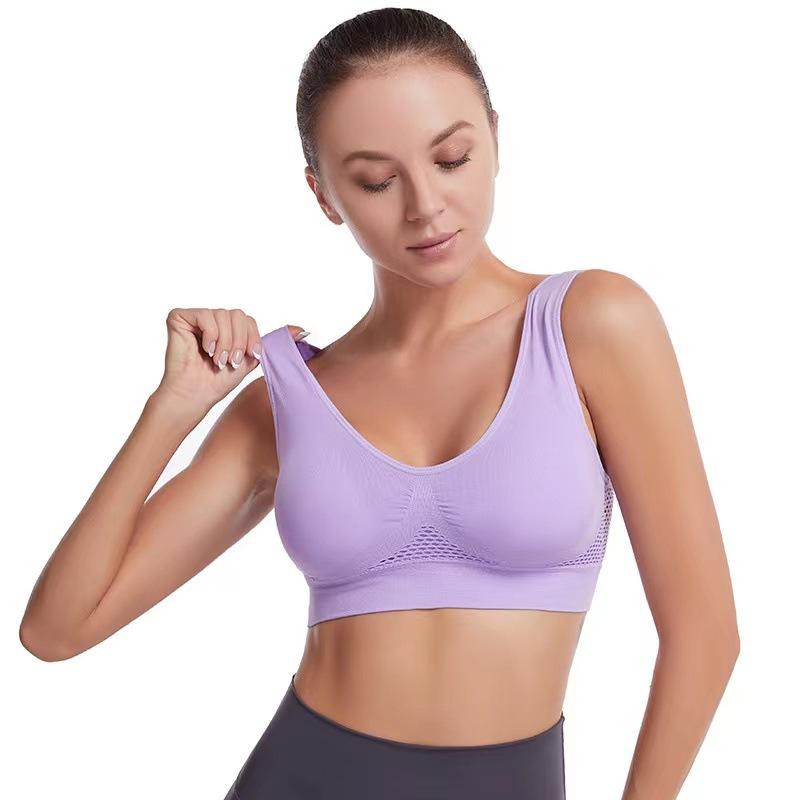 Mesh Openwork Breathable Sports Bra Plus Size Yoga Running Bra