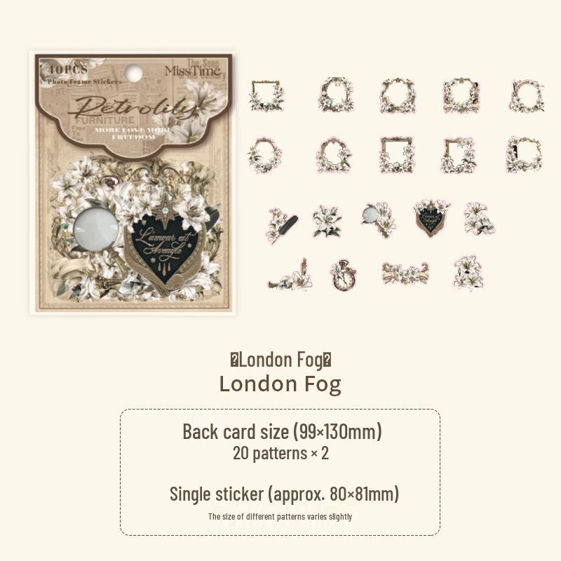 

Iris Secret Series Retro Floral Border Sticker Pack - European Style Collage (6 Styles)