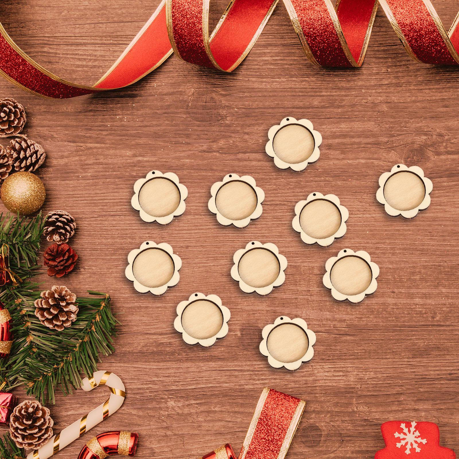 

10 шт. Мини-пяльцы для вышивки крестом, кольцо для вышивки крестом, деревянная рамка для демонстрации кулона своими руками Flower Shape