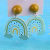 1 Pair Stud Earrings Cute Allergy Free Acrylic Creative Design Rainbow