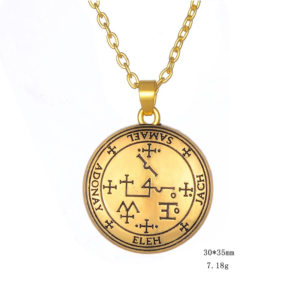 New Witch Amulet Necklace Stainless Steel Chain Pendent Necklace Adjustment Wax Rope Chain For Men Gift Jewelry Colar Choker