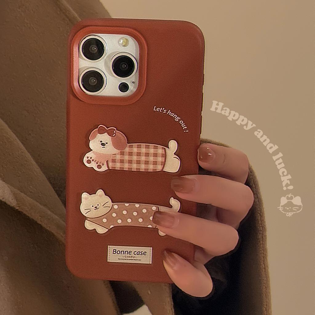 Red Three Dimensional Cartoon Iphone16 Mobile Phone Case Apple 15 Suitable for 17pro Max Hanging Chain 13 Retro