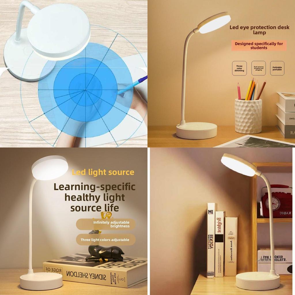 Led Study Desk Lamp With Usb Rechargeable Power For Students Reading And Eye Care