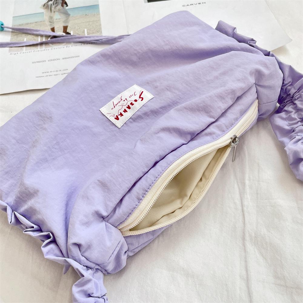 Versatile 2025 Pleated Canvas Shoulder & Crossbody Bag for Girls