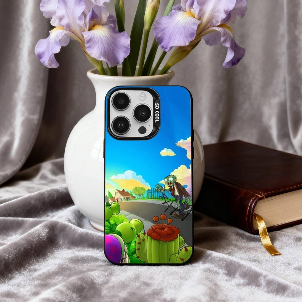 P-Plants-S VS Z-Zombies-S  Phone Case For iPhone17,16,15,14,13,12,11 Plus,Pro Max Black Candy silver phone case